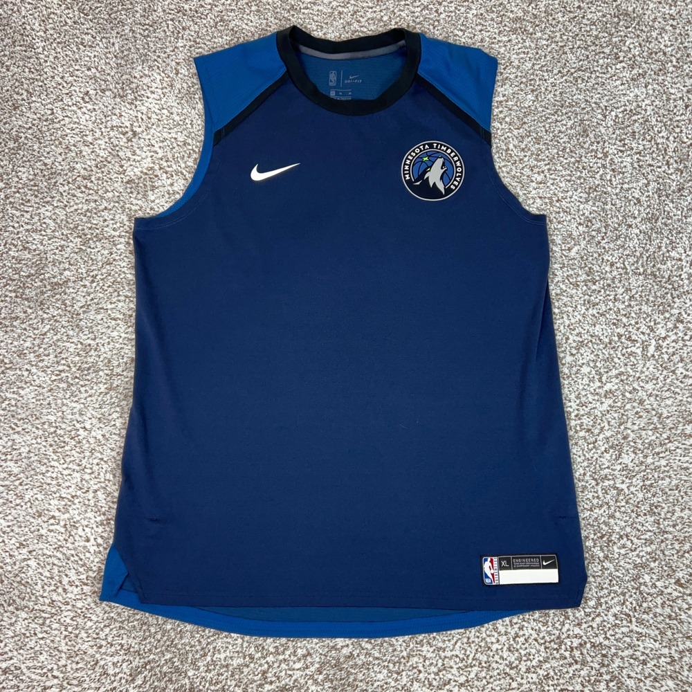 Minnesota Timberwolves Shirt Mens XL Blue Nike NBA Dri FIT Basketball Tank Top